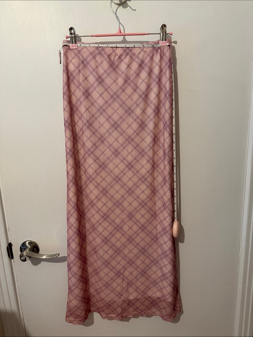 Pink Plaid Maxi Skirt